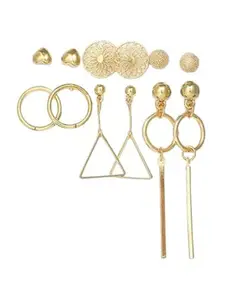 KRYSTALZ Set Of 6 Gold-Plated Earrings