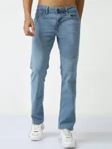BADMAASH Men Mid-Raise Clean Look Relaxed Fit Light Fade Non-Stretchable Jeans