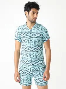 BADMAASH Geometric Printed Shirt & Short