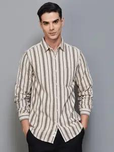 Forca by Lifestyle Striped Cotton Casual Shirt