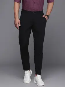 Louis Philippe Ath.Work Men Mid-Rise Comfy Tapered Fit Smart Casual Trousers
