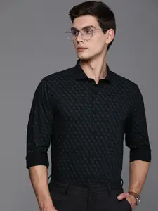 Louis Philippe Ath.Work Super Slim Fit Geometric Printed Semiformal Shirt