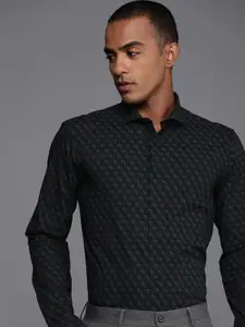 Louis Philippe Ath.Work Super Slim Fit Opaque Printed Semiformal Shirt