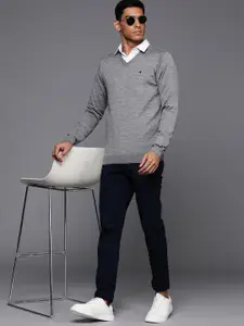 Louis Philippe Solid V-Neck Pullover