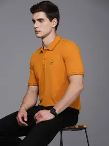 Louis Philippe Solid Polo Collar Applique T-shirt
