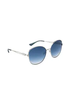OPIUM Women Blue Lens & Silver-Toned Oval Sunglasses & UV Protected Lens OP-10120-C03