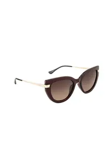 OPIUM Women Oval Sunglasses & Polarised and UV Protected Lens- OP-10125-C02