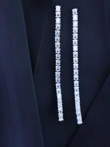 I Jewels Silver-Plated Contemporary Drop Earrings