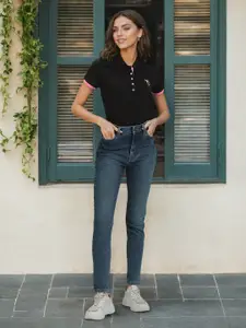 U.S. Polo Assn. Women High-Rise Clean Look Super Skinny Fit Stretchable Jeans