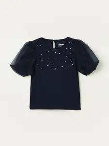 Fame Forever by Lifestyle Girls Embellished Pure Cotton Regular Top