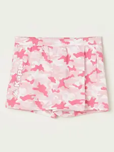 Kappa Girls Mid-Rise Camouflage Printed Pure Cotton Regular Shorts