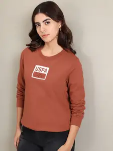 U.S. Polo Assn. Women Typography Printed Pullover Sweatshirt