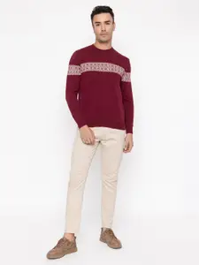 ARMISTO Floral Self Design Pure Cotton Pullover Sweater