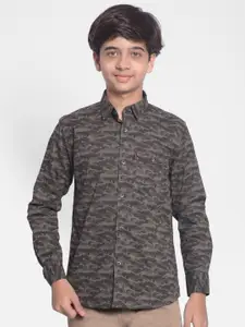 Crimsoune Club Boys Slim Fit Opaque Camouflage Printed Pure Cotton Casual Shirt