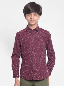 Crimsoune Club Boys Slim Fit Opaque Printed Pure Cotton Casual Shirt