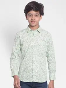 Crimsoune Club Boys Floral Printed Slim Fit Cotton Casual Shirt