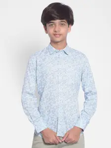 Crimsoune Club Boys Slim Fit Floral Printed Pure Cotton Casual Shirt