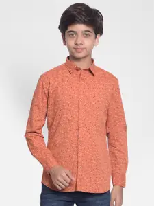Crimsoune Club Boys Slim Fit Micro Ditsy Printed Pure Cotton Casual Shirt