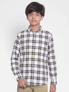 Crimsoune Club Boys Slim Fit Tartan Checked Pure Cotton Casual Shirt