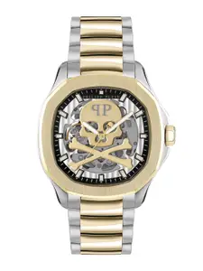 PHILIPP PLEIN Men Skeleton Dial & Bracelet Style Straps Analogue Automatic Watch