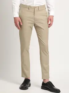 THE BEAR HOUSE Men Checked Slim Fit Plain Formal Trousers