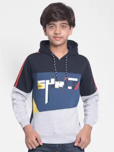 Crimsoune Club Boys Colourblocked Hooded Sweatshirt