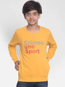 Crimsoune Club Boys Typography Printed Cotton Sweatshirt