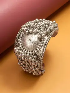 aadita Women Silver Cuff Bracelet