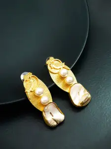 aadita Gold-Plated Contemporary Drop Earrings