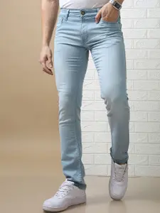 VUDU Men Slim Fit Mid-Rise Light Fade Stretchable Jeans