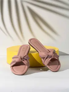 Inc 5 Embellished Knot Open Toe Flats