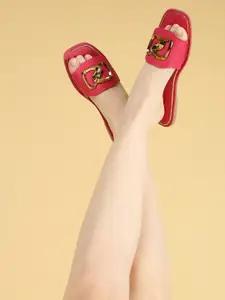 Inc 5 Embellished Open Toe Flats