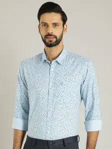 Indian Terrain Classic Floral Printed Pure Cotton Formal Shirt