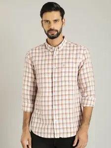 Indian Terrain Classic Tartan Checked Linen Cotton Casual Shirt