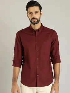 Indian Terrain Classic Button-Down Collar Pure Cotton Casual Shirt