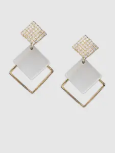 Globus Gold-Plated Square Drop Earrings