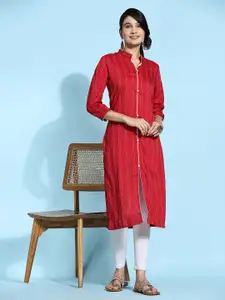 RACHNA Striped Mandarin Collar Kurta