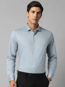Louis Philippe Permapress Geometric Printed Slim Fit Pure Cotton Wrinkle Free Formal Shirt