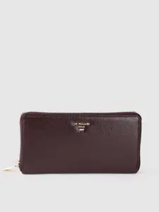 Da Milano Women Textured Leather Zip Around Wallet