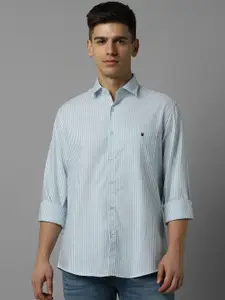 Louis Philippe Sport Striped Slim Fit Opaque Cotton Casual Shirt