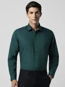Van Heusen Self Design Textured Opaque Pure Cotton Formal Shirt