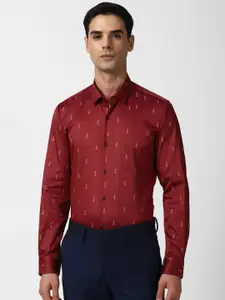 Peter England Conversational Printed Slim Fit Pure Cotton Formal Shirt