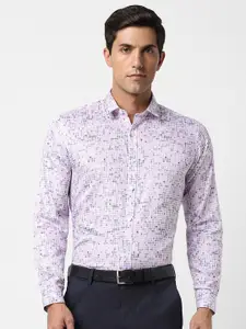 V Dot Micro Ditsy Printed Pure Cotton Formal Shirt