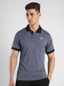 Reebok Self Design Grn Polo Collar T-Shirt