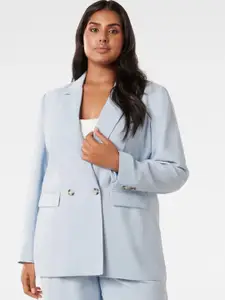Forever New Plus Size Tailored-Fit Notched Lapel Double Breasted Formal Blazers