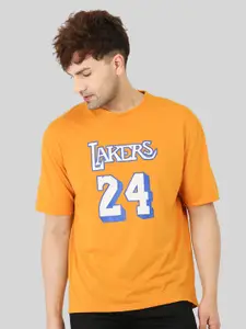 Leotude Lakers Typography Printed Round Neck T-Shirt