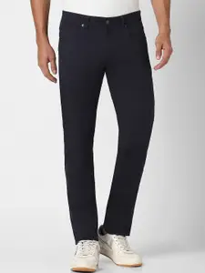 Peter England Casuals Men Mid Top Super Slim Fit  Plain Regular Trousers