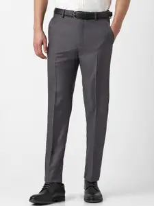 Van Heusen Men Textured Slim Fit Formal Trousers