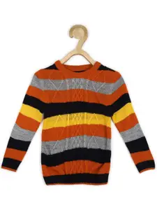 Allen Solly Junior Boys Striped Round Neck Long Sleeve Acrylic Pullover Sweater