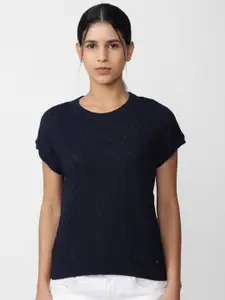 Van Heusen Woman Self Design Extended Sleeves Cotton Top
